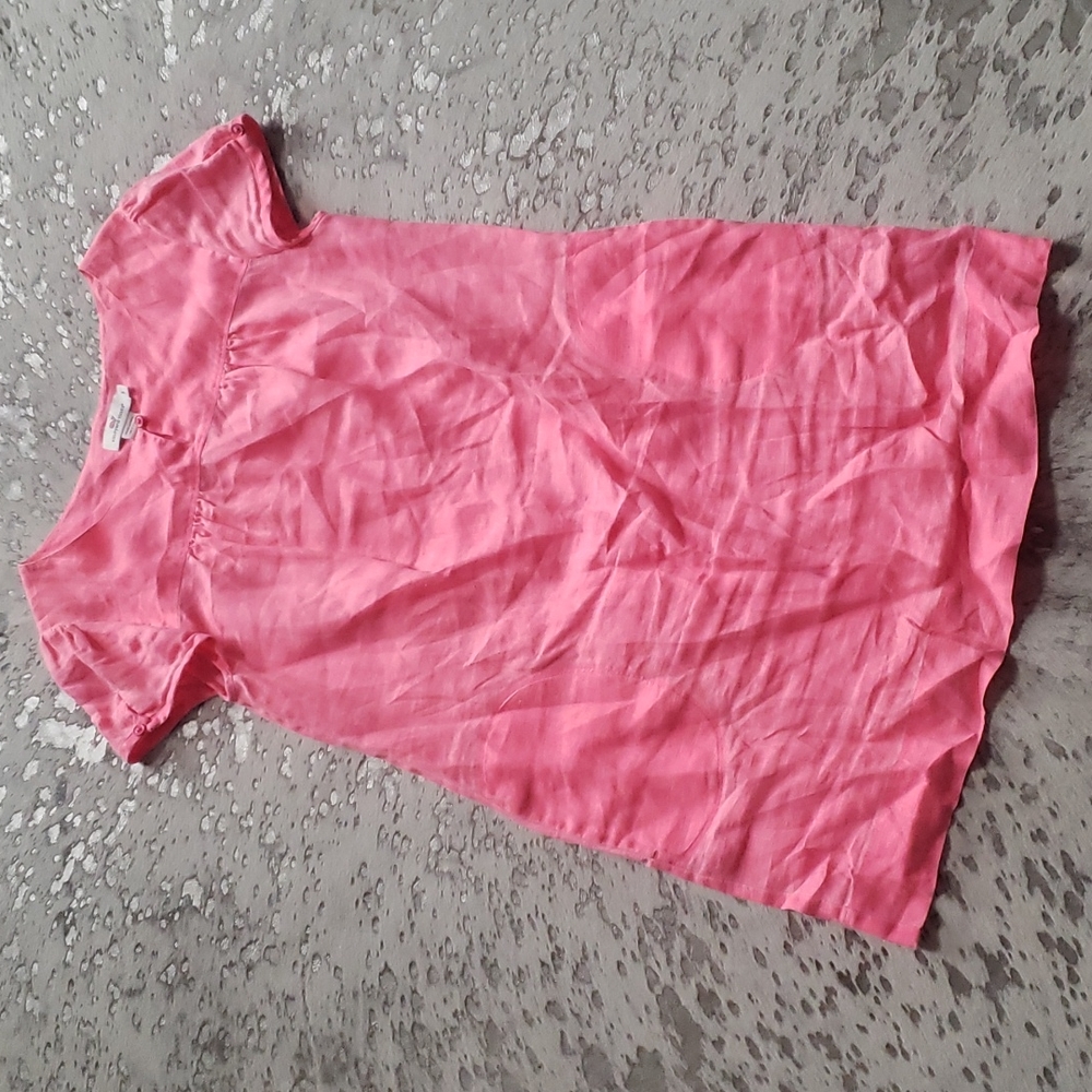 Vineyard Vines Neon Pink Linen Shift Dress SzS